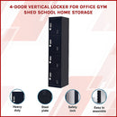4-Door Vertical Locker for Office Gym Shed School Home Storage-3