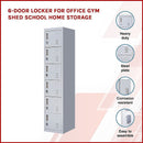 6-Door Locker for Office Gym Shed School Home Storage-2