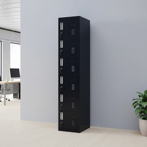 6-Door Locker for Office Gym Shed School Home Storage