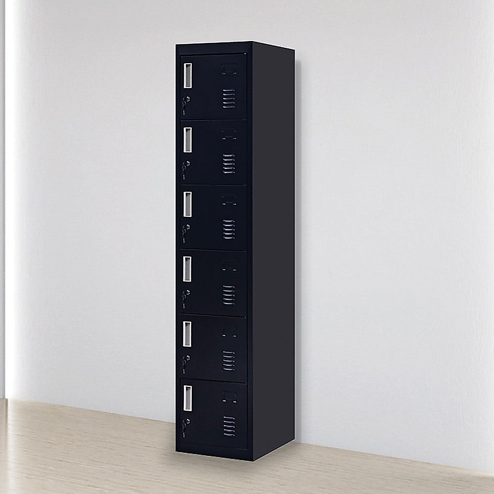 6-Door Locker for Office Gym Shed School Home Storage - 0