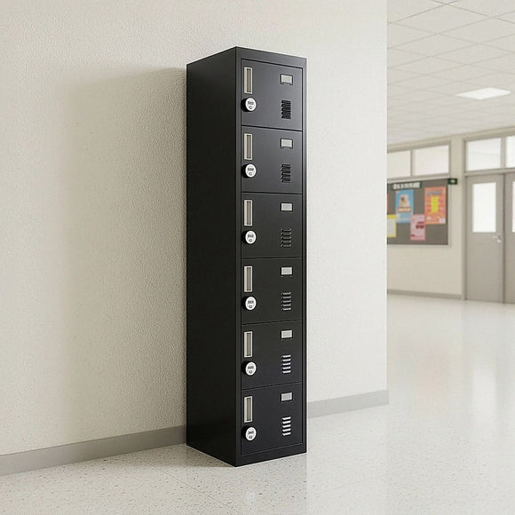 6-Door Locker for Office Gym Shed School Home Storage