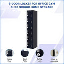 6-Door Locker for Office Gym Shed School Home Storage-3