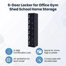 6-Door Locker for Office Gym Shed School Home Storage-11