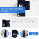 6-Door Locker for Office Gym Shed School Home Storage-12