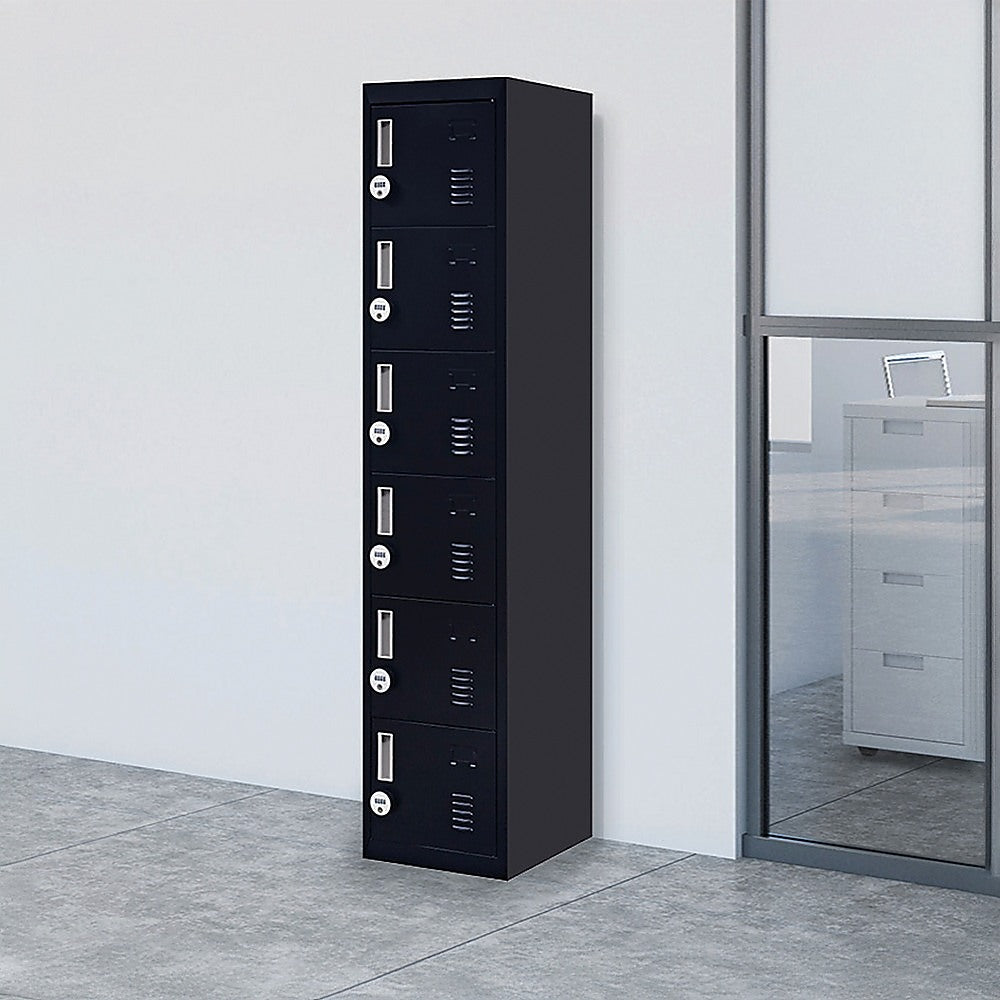 6-Door Locker for Office Gym Shed School Home Storage