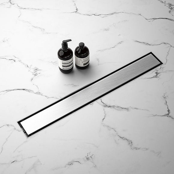 Tile Insert Shower Grate – 90cm Stainless Steel Drain with Centre Outlet