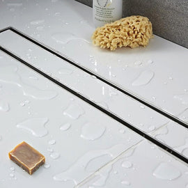 900mm Tile Insert Bathroom Shower Stainless Steel Grate Drain w/Centre outlet Floor Waste - 0