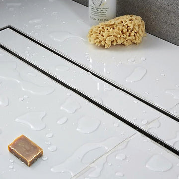 900mm Tile Insert Bathroom Shower Stainless Steel Grate Drain w/Centre outlet Floor Waste - 0