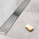 1200mm Bathroom Shower Stainless Steel Grate Drain w/Centre outlet Floor Waste Square Pattern-1