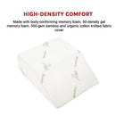 Cool Gel Memory Foam Wedge Pillow with Bamboo Cover for Bed & Lounge Comfort-3