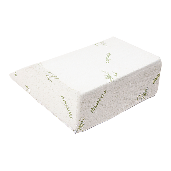 Cool Gel Memory Foam Wedge Pillow with Bamboo Cover for Bed & Lounge Comfort