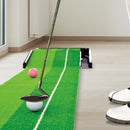 Indoor Practice Putting Green 2.5m Mat Inclined Ball Return Fake Grass 2 Holes-1