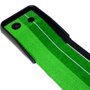 Indoor Practice Putting Green 2.5m Mat Inclined Ball Return Fake Grass 2 Holes-3