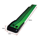 Indoor Practice Putting Green 2.5m Mat Inclined Ball Return Fake Grass 2 Holes-8