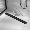 Tile Insert Shower Grate – 90cm Black Drain with Centre Outlet-2