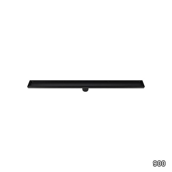 Tile Insert Shower Grate – 90cm Black Drain with Centre Outlet