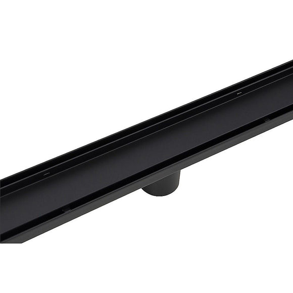 Tile Insert Shower Grate – 90cm Black Drain with Centre Outlet