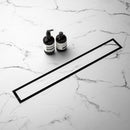 900mm Tile Insert Bathroom Shower Black Grate Drain w/Centre outlet Floor Waste-4