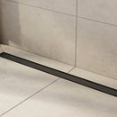 1000mm Tile Insert Bathroom Shower Black Grate Drain w/Centre outlet Floor Waste-2