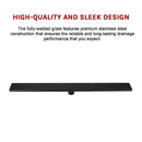 900mm Bathroom Shower Black Grate Drain w/Centre outlet Floor Waste Square Pattern-11