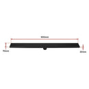 900mm Bathroom Shower Black Grate Drain w/Centre outlet Floor Waste Square Pattern-12