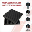 40pcs Studio Acoustic Foam Sound Absorbtion Proofing Panels Tiles Wedge 30X30CM-2