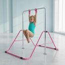 Kids Gymnastics Bars Training Horizontal Bar Monkey Kip Bar Pink-2