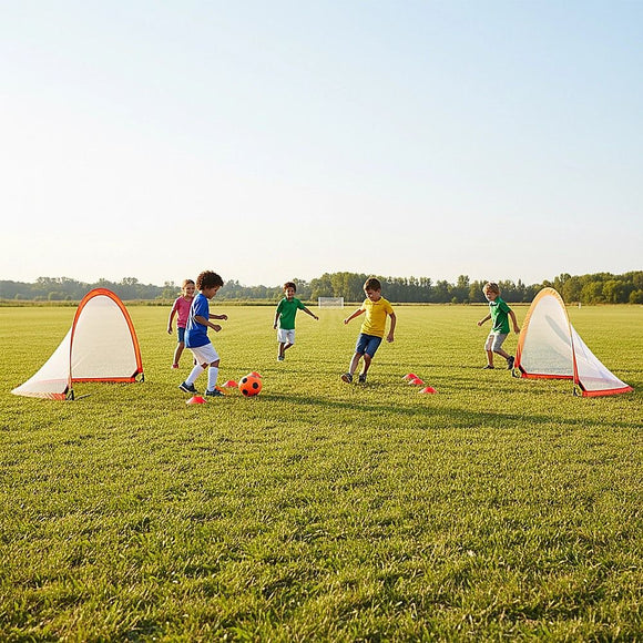 Portable Kids Soccer Goal Set with Cones