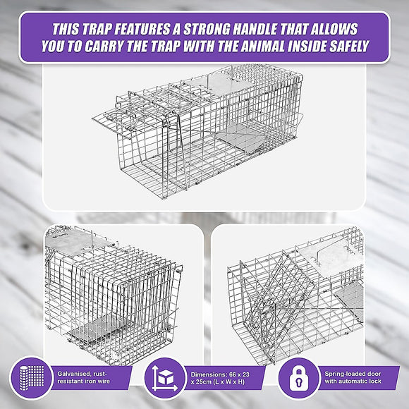 Trap Humane Possum Cage Live Animal Safe Catch Rabbit Cat Hare Fox Bird