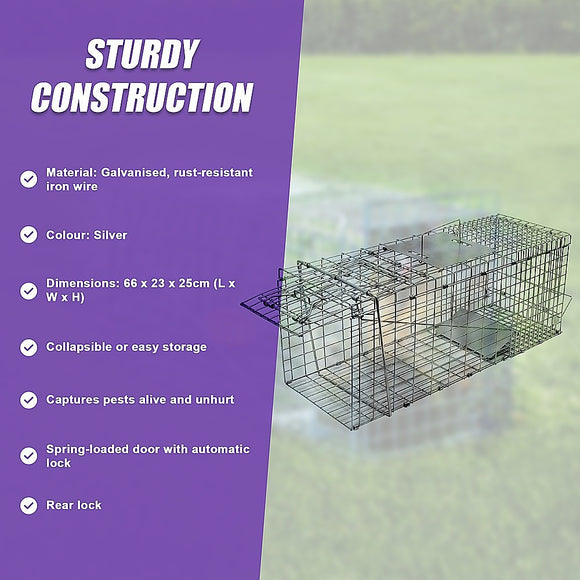 Trap Humane Possum Cage Live Animal Safe Catch Rabbit Cat Hare Fox Bird