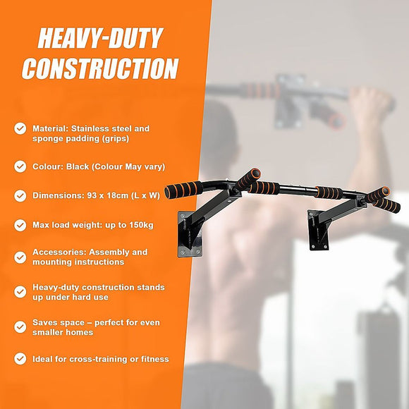 Heavy Duty Pull Up Bar Home Gym Chin Up Bar for Wall or Ceiling Mount