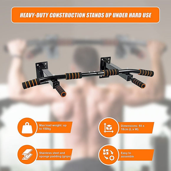 Heavy Duty Pull Up Bar Home Gym Chin Up Bar for Wall or Ceiling Mount