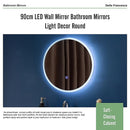 80cm LED Wall Mirror Bathroom Mirrors Light Decor Round-8