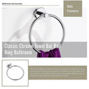 Classic Chrome Towel Bar Rail Ring Bathroom-9