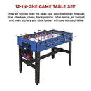 4FT 12-in-1 Combo Games Tables Foosball Soccer Basketball Hockey Pool Table Tennis-4