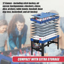 4FT 12-in-1 Combo Games Tables Foosball Soccer Basketball Hockey Pool Table Tennis-15