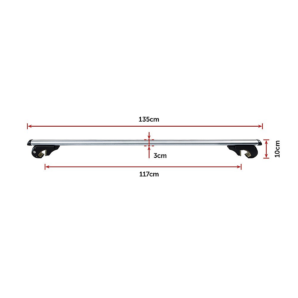 Universal Car Top Roof Rail Rack Cross Bar Aluminium Lockable 1350MM