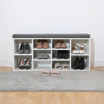Shoe Cabinet Bench Shoes Storage Rack Organiser Wooden Shelf Cupboard Box - 0