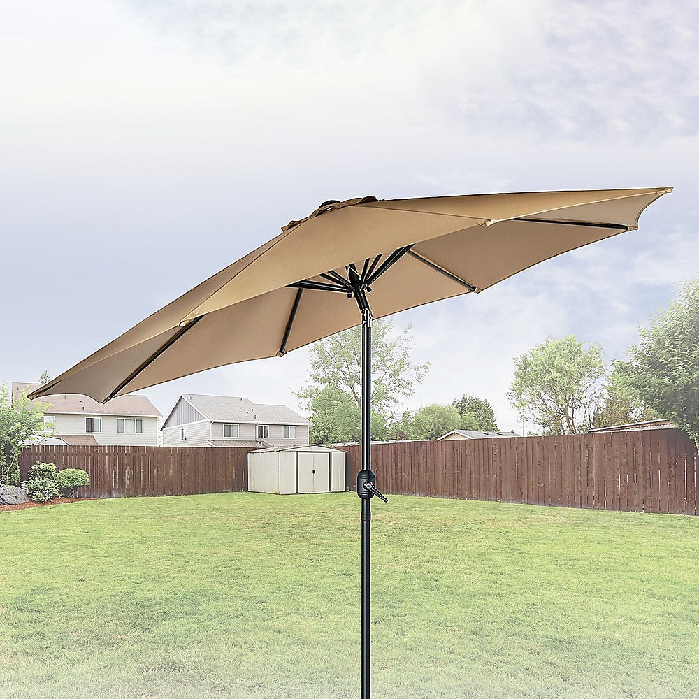 9FT Patio Umbrella Outdoor Garden Table Umbrella with 8 Sturdy Ribs - 0
