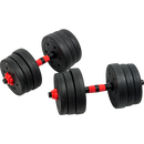 20kg Adjustable Rubber Dumbbell Set Barbell Home GYM Exercise Weights-3