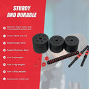 20kg Adjustable Rubber Dumbbell Set Barbell Home GYM Exercise Weights-10