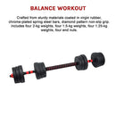 20kg Adjustable Rubber Dumbbell Set Barbell Home GYM Exercise Weights-11