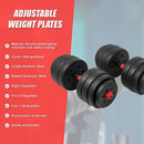 40kg Adjustable Rubber Dumbbell Set Barbell Home GYM Exercise Weights-9