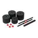 40kg Adjustable Rubber Dumbbell Set Barbell Home GYM Exercise Weights-5