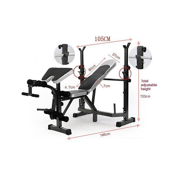 Multi Station Home Gym Weight Bench Press Leg Equipment Set Fitness Exercise