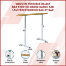 Wooden Portable Ballet Bar Stretch Barre Dance Bar 1.5M Freestanding Ballet Bar-7
