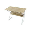 Wood & Metal Computer Desk with Shelf Home Office Furniture-6