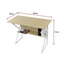 Wood & Metal Computer Desk with Shelf Home Office Furniture-7