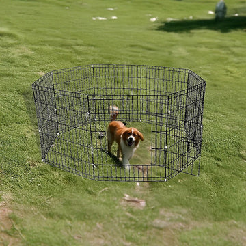 24" 8 Panel Pet Dog Playpen Puppy Exercise Cage Enclosure Fence Play Pen - 0