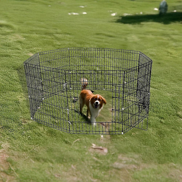 24" 8 Panel Pet Dog Playpen Puppy Exercise Cage Enclosure Fence Play Pen